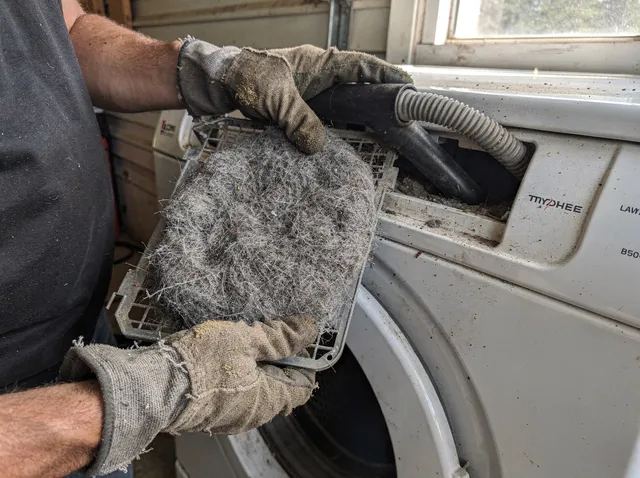 Cleaning Dryer Lint Trap in Ansonia
