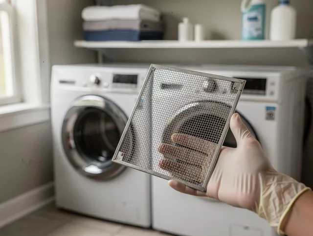 Ansonia Dryer Vent Cleaning specialist performing detailed lint trap cleaning service in Ansonia